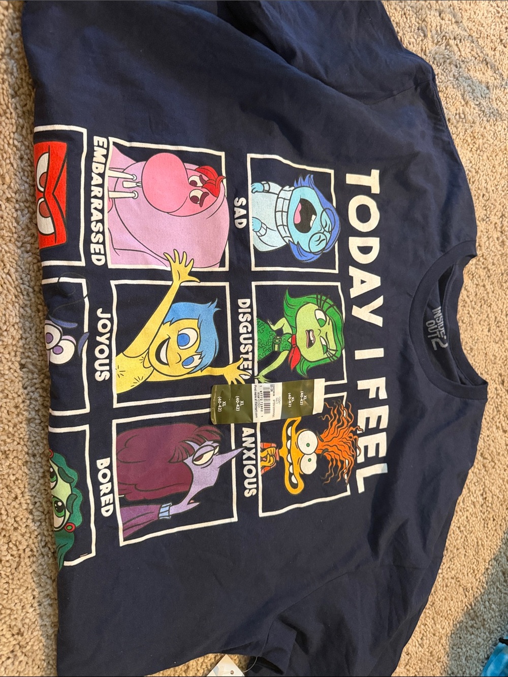 Today I Feel Kids' Navy Blue Graphic Tee - Inside Out